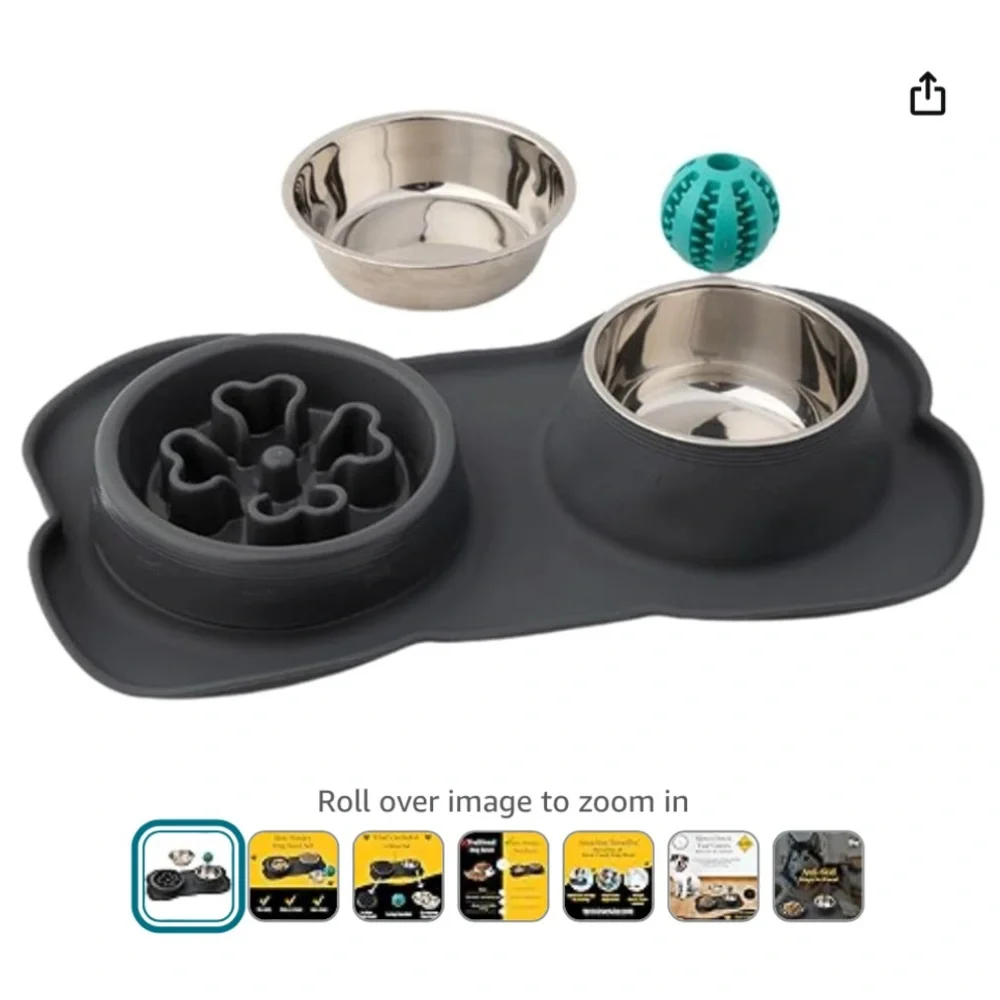 Canine Karma Pet Goodness Slow Feeder Dog Bowl Set